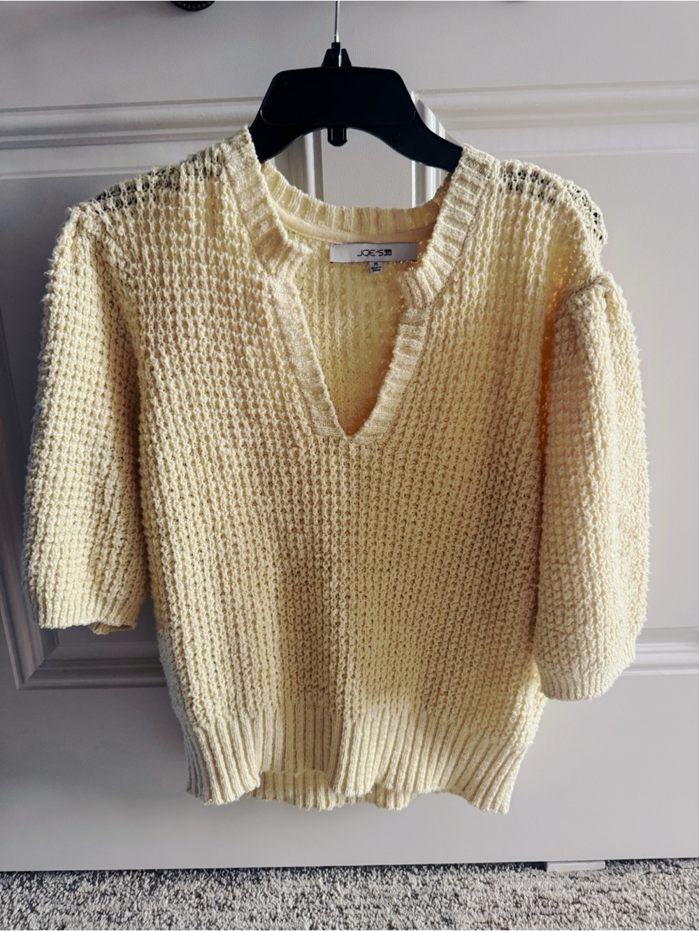 JOE’S JEANS YELLOW KNIT HALF SLEEVE TOP XXL - Picture 2 of 4